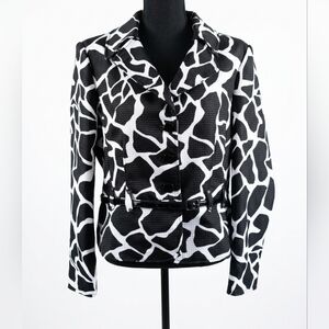 Monochrome Patterned Women's Blazer